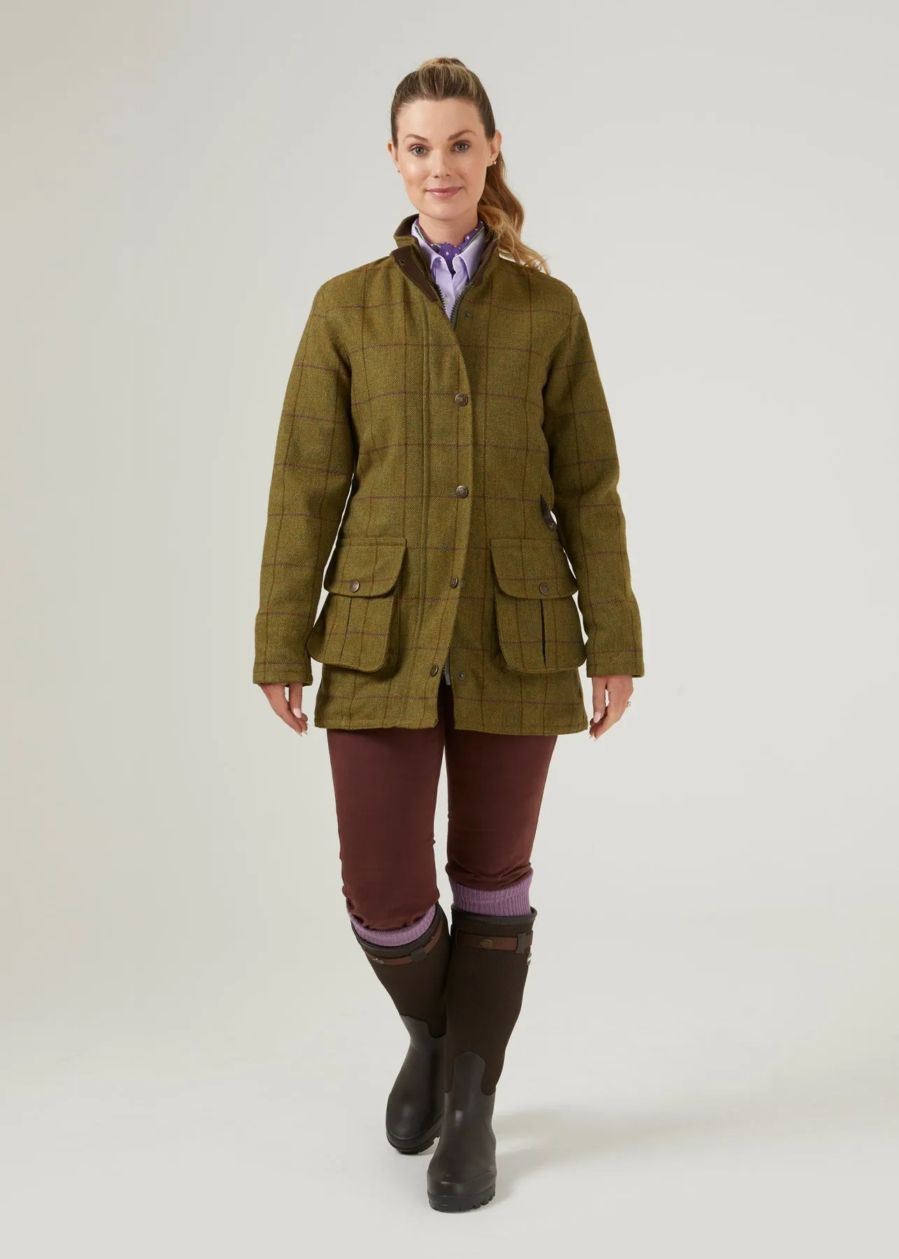 Alan Paine Women's Rutland Waterproof Tweed Coat