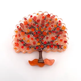 Autumn tree - Brooch - Set of 4