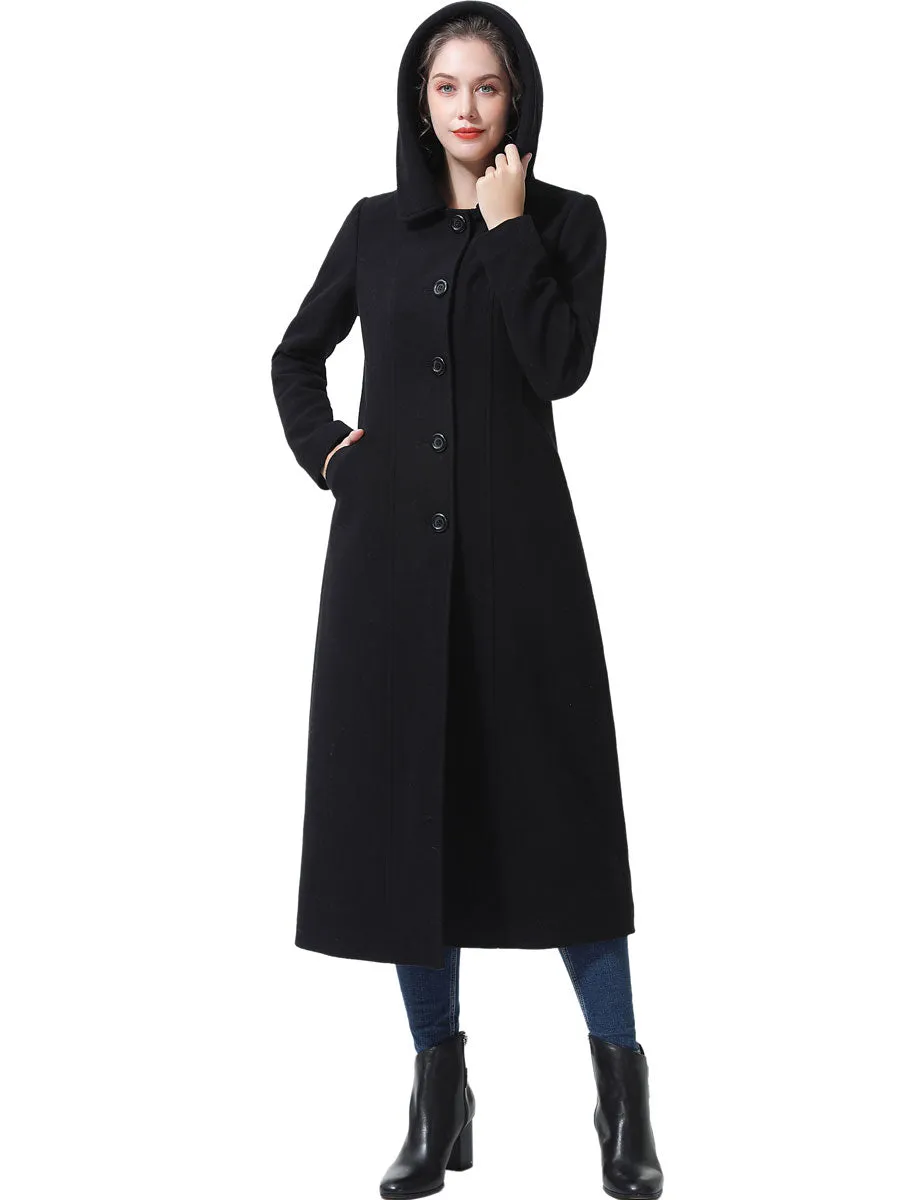 BGSD Women Kai Hooded Full Length Long Wool Coat