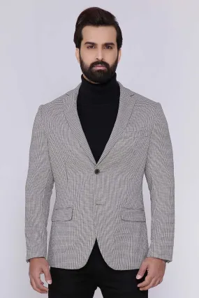 CASUAL COAT 2 BUTTON SLIM FIT BEIGE BLACK CHECK