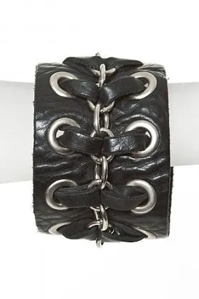 Chain & Leather Cuff