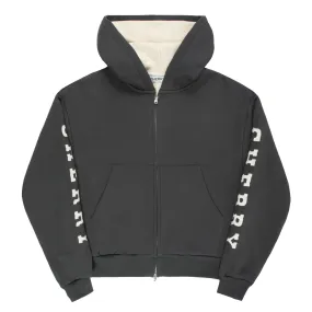 Cherry LA Thermal Zip-Up Sweatshirt Black