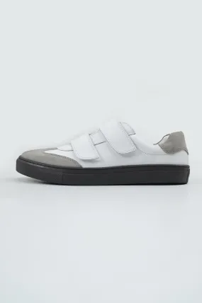 CONTRAST LEATHER SNEAKERS