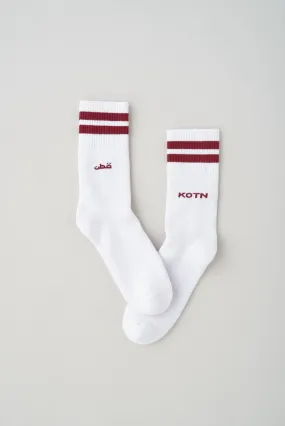 Crew Socks in Pomegranate Stripe