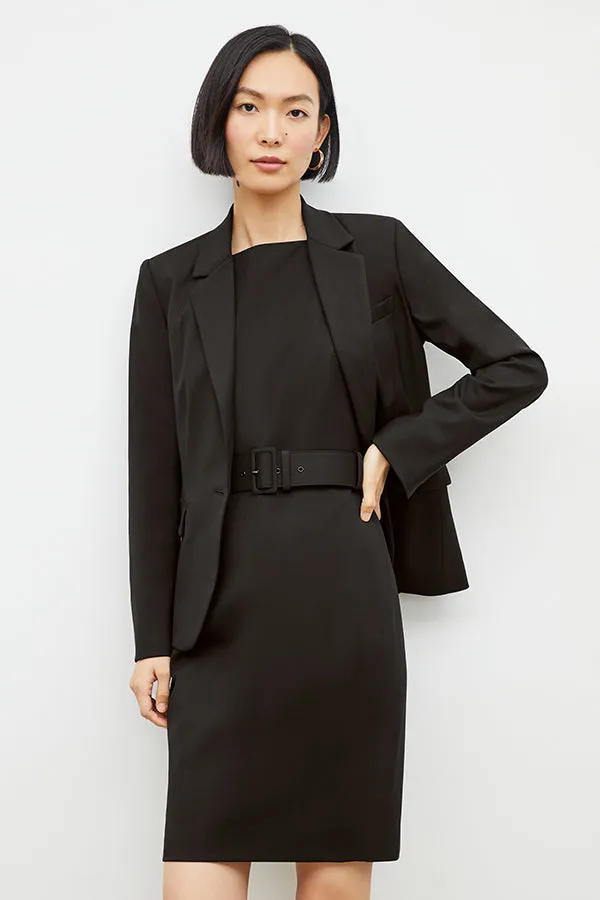 Cynthia Dress - Washable Wool Twill :: Black