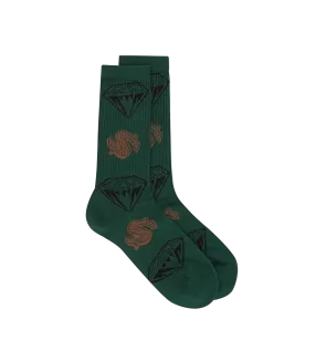 DIAMONDS AND DOLLARS SOCKS - GREEN