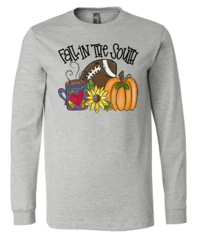 Fall in the South - Athletic Heather Short/Long Sleeve Tee