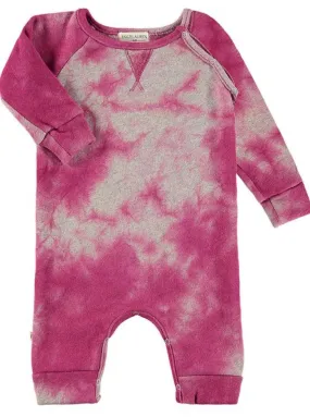 Fleece Romper - Heathered Marble Pink