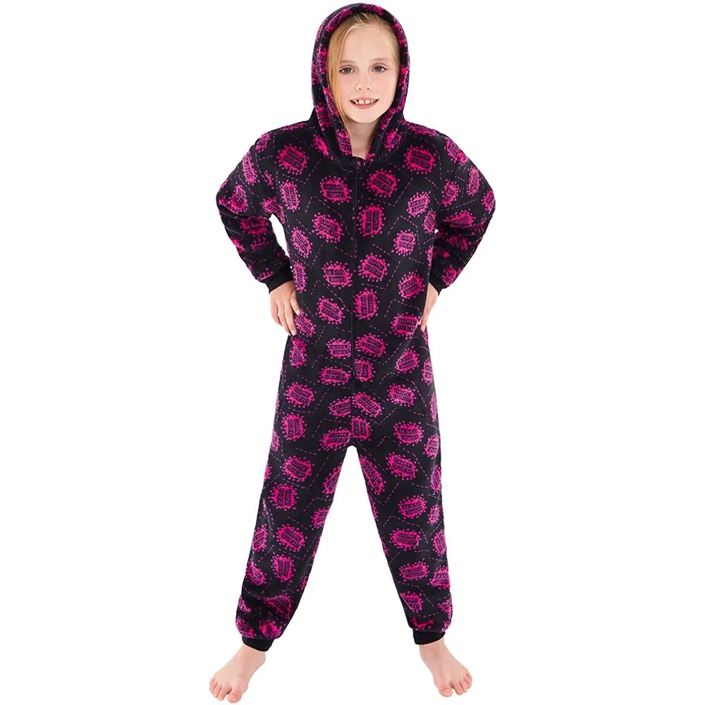 Girls Game Over! Print Fleece Onesie