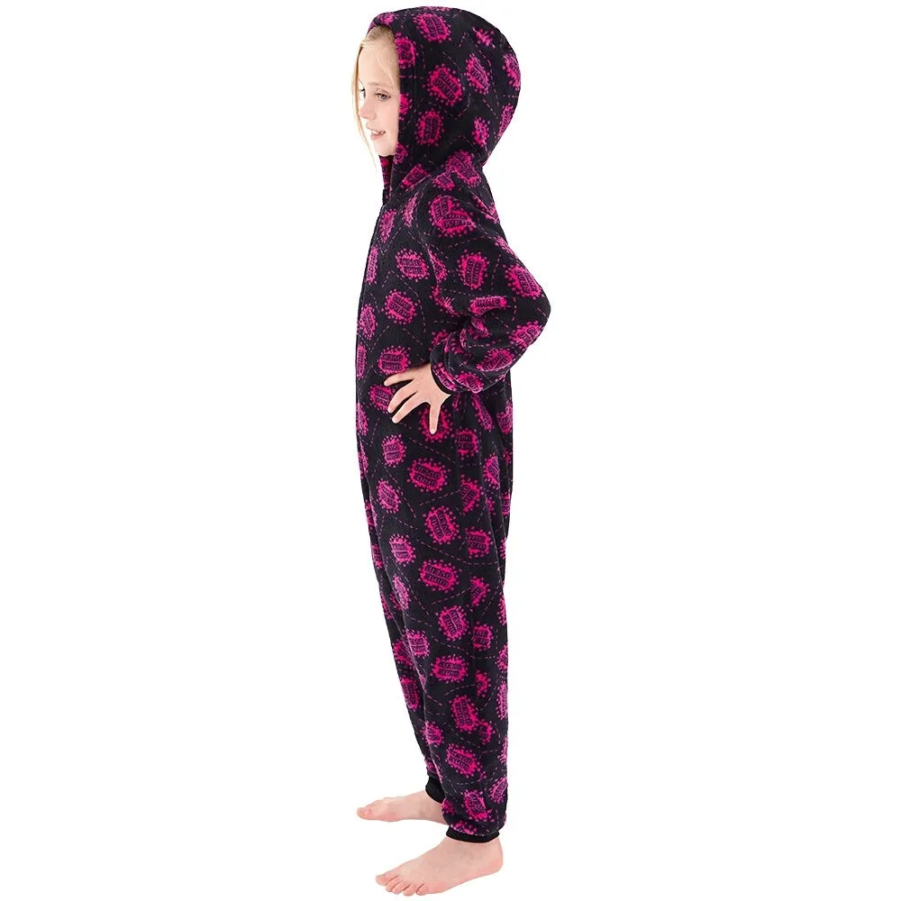 Girls Game Over! Print Fleece Onesie