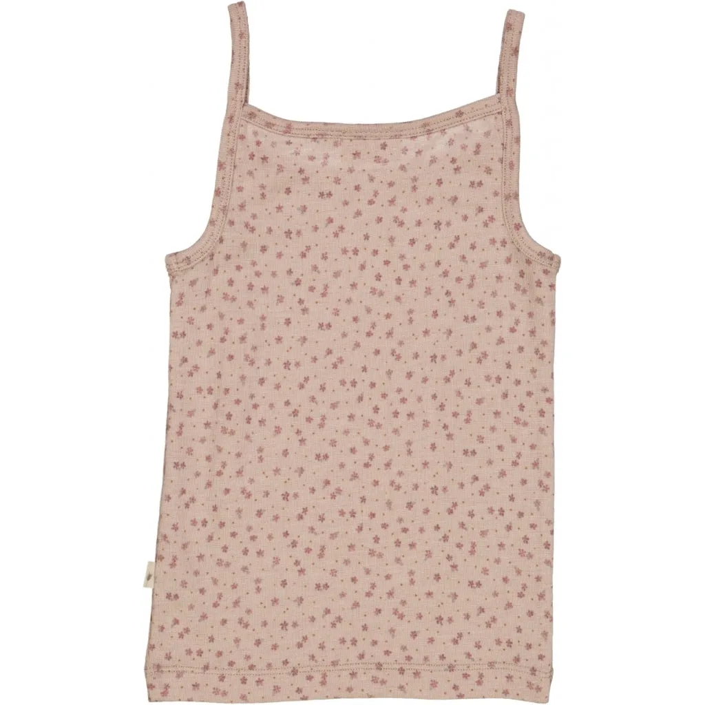 Girls Wool Singlet - flower dots