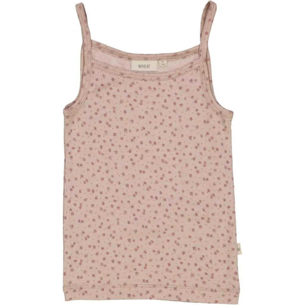 Girls Wool Singlet - flower dots