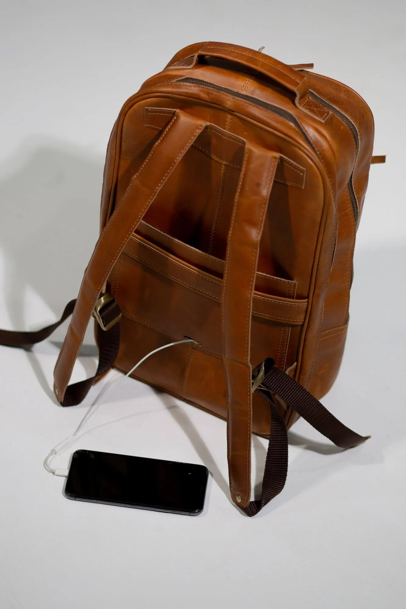 Hunter Leather Tan Backpack