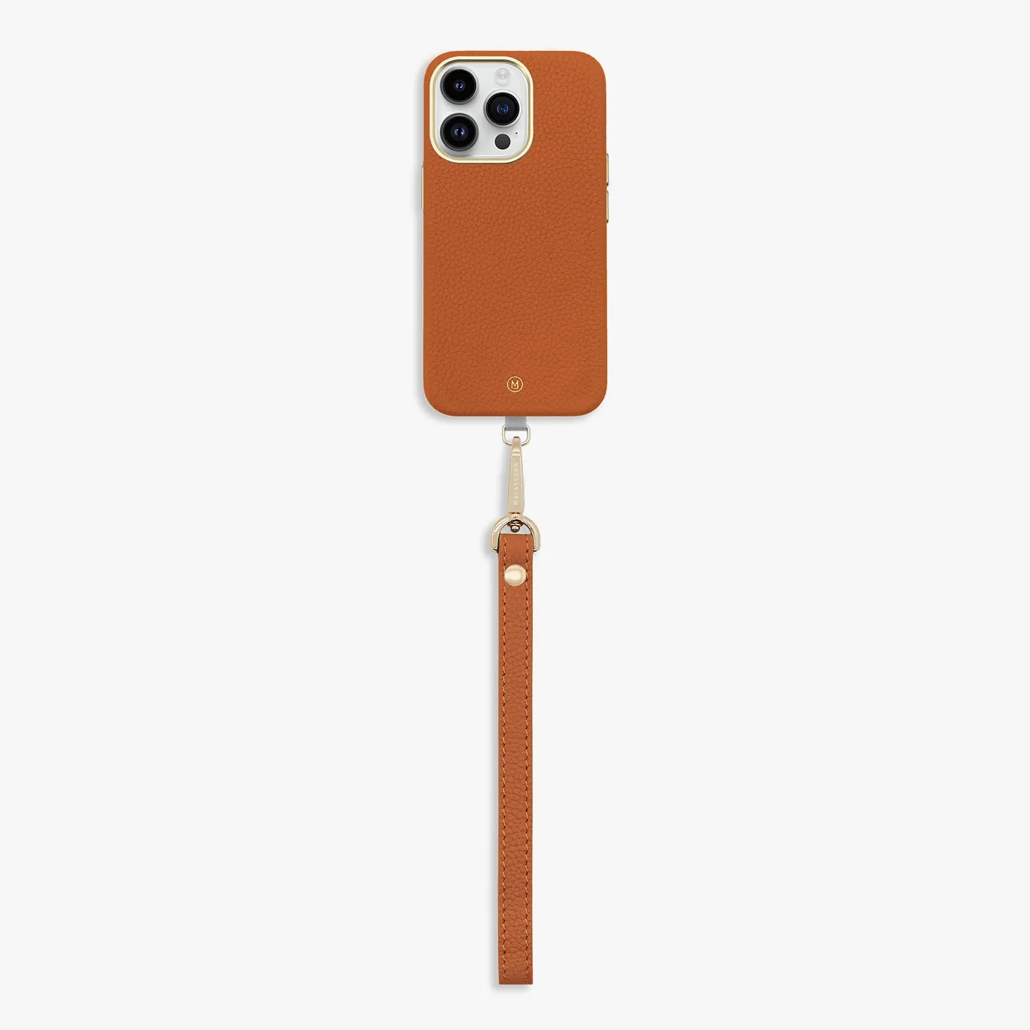 iPhone 16 Leather MagSafe Case with Wrist Leather Strap