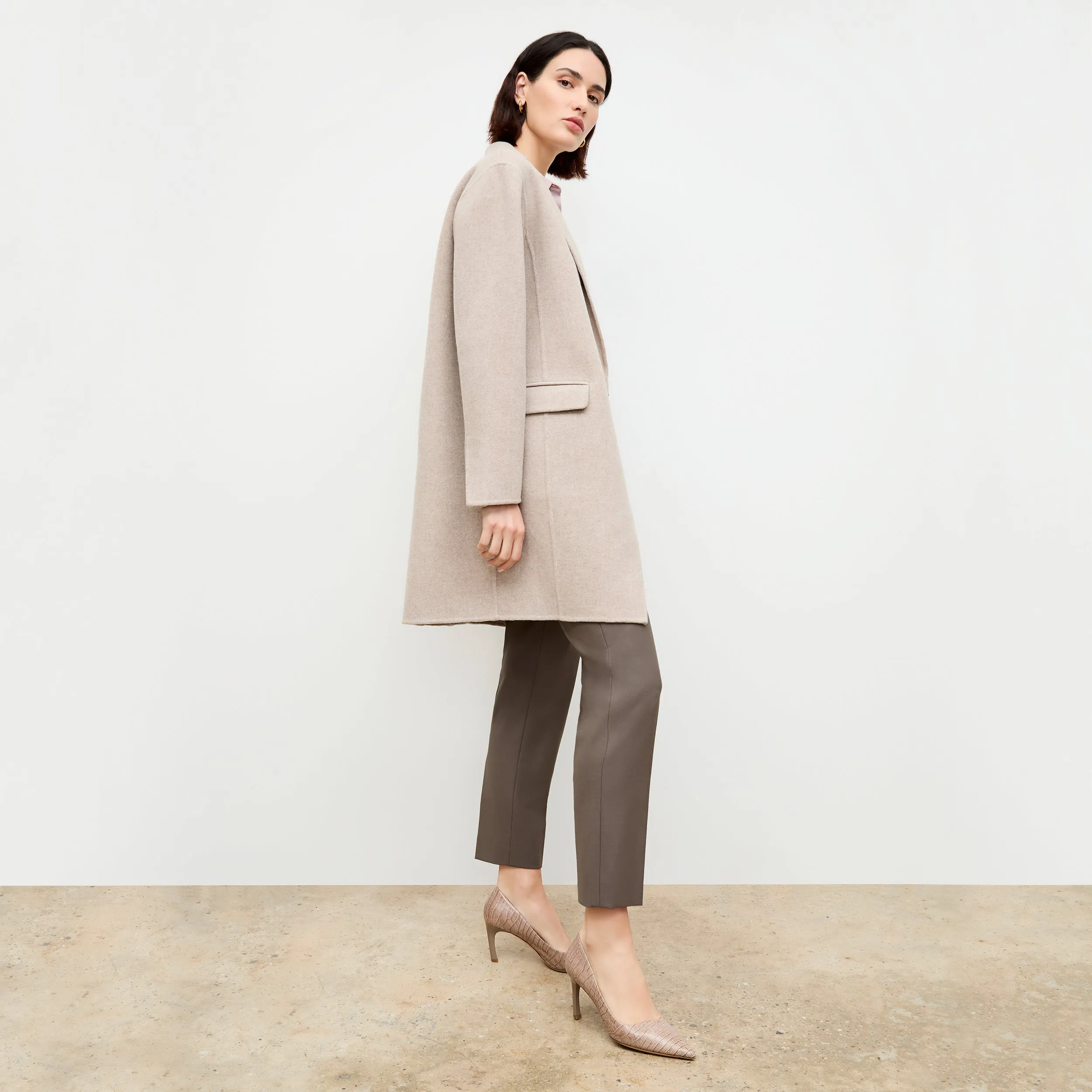 Kasha Coat - Double Face Wool Cashmere :: Stone Melange