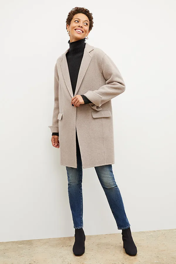 Kasha Coat - Double Face Wool Cashmere :: Stone Melange