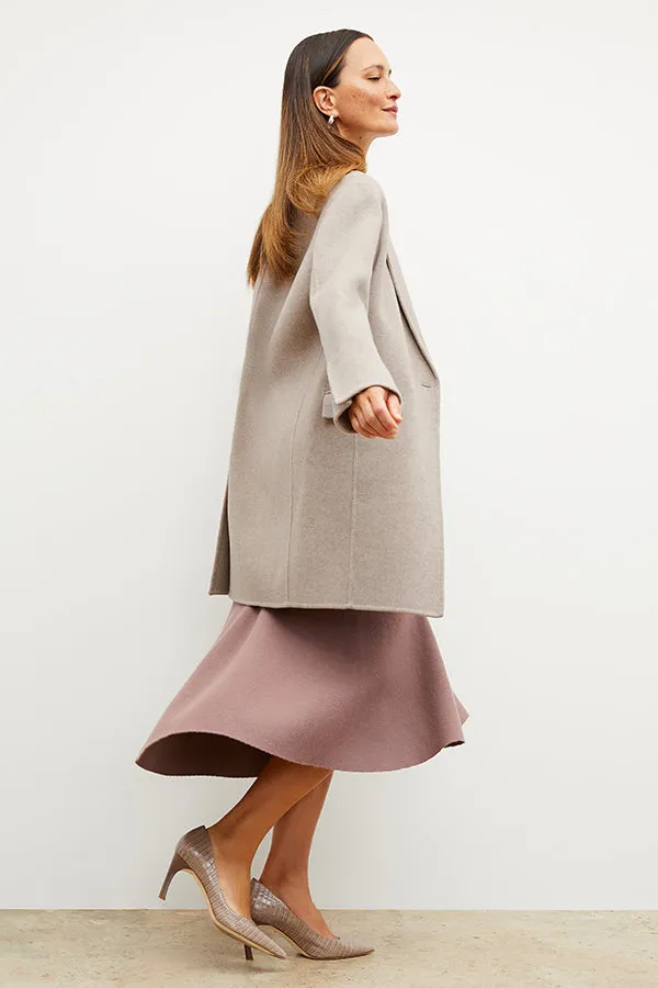 Kasha Coat - Double Face Wool Cashmere :: Stone Melange