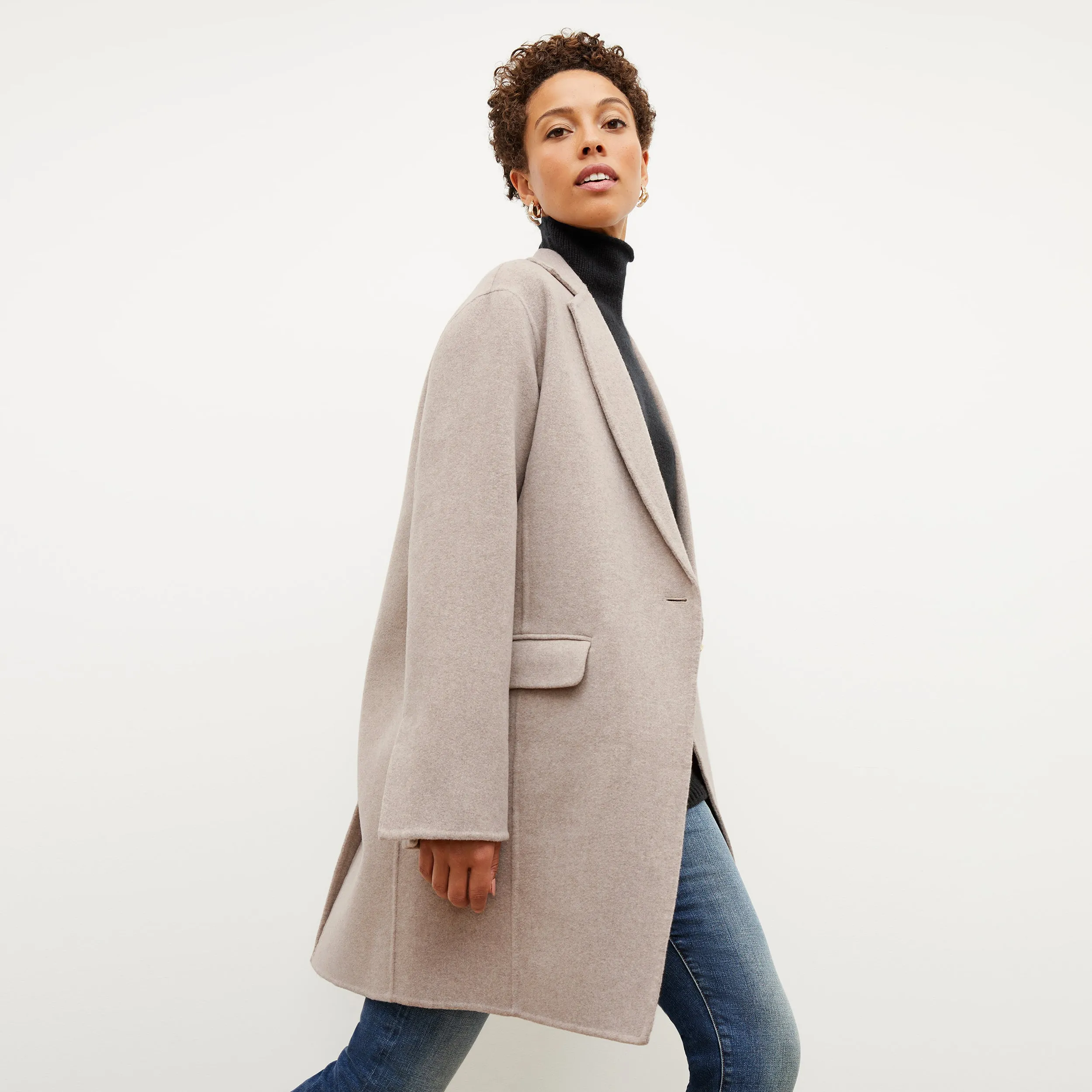 Kasha Coat - Double Face Wool Cashmere :: Stone Melange