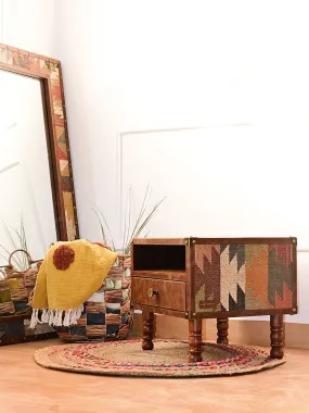 KIAAN  - KILIM & LEATHER OTTOMAN