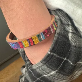 Leather/ Fabric Bracelet - Multicoloured