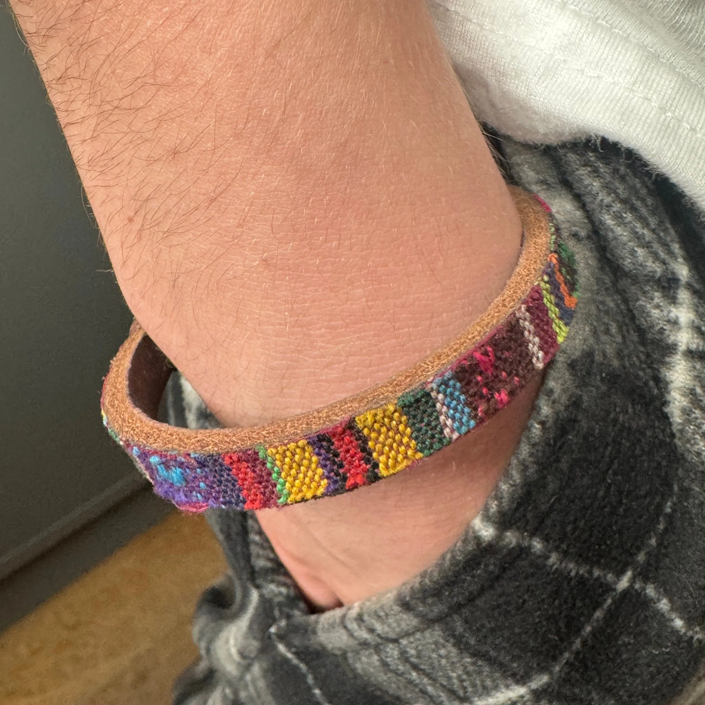 Leather/ Fabric Bracelet - Multicoloured