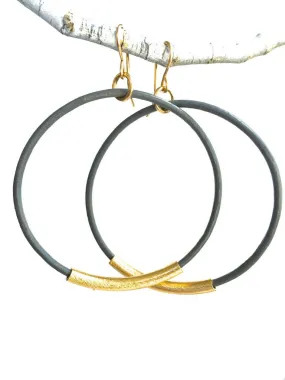 Leather Hoop Earrings