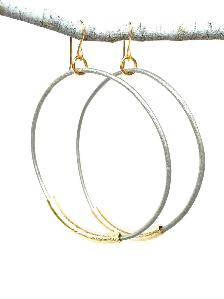 Leather Hoop Earrings