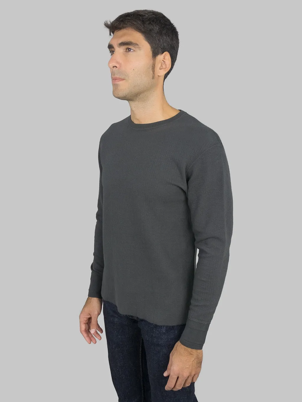 Loop & Weft Double Face Jacquard Crewneck Thermal Antique Black