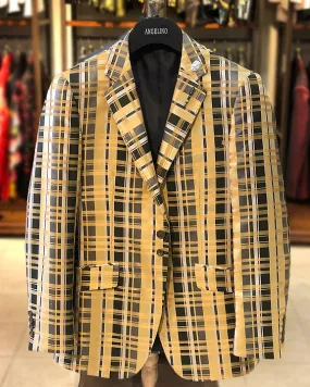 Mens Big and Tall - Mens Sport Coat - Blazer for men - Malibu Gold Black