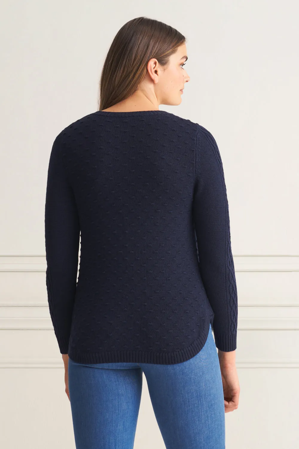 Merino Wool Popcorn Jumper - Ink