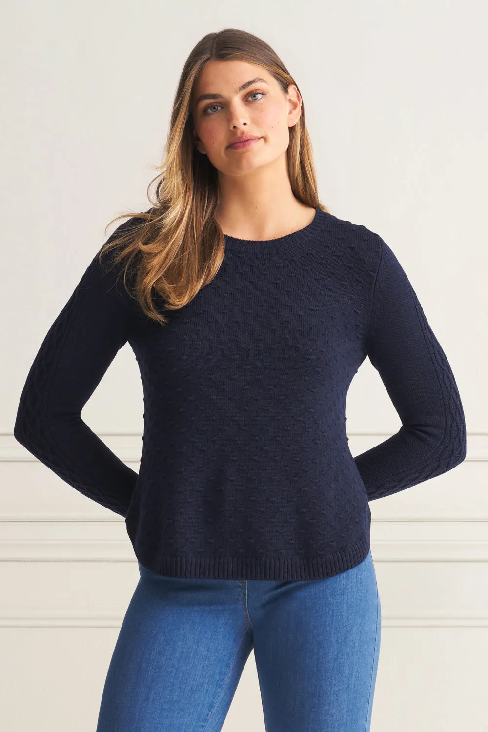 Merino Wool Popcorn Jumper - Ink