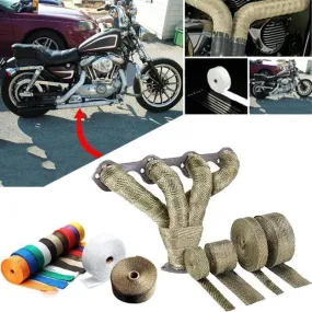 Motorcycle Exhaust Thermal Tape  Header Heat Wrap Manifold Insulation Roll 1.5mm*25mm*5m Turbo Heat Insulation Tape