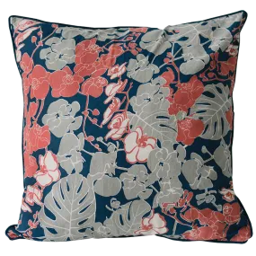 Orchid Coral Navy Cushion Cover, 45cm - Sale Homewares