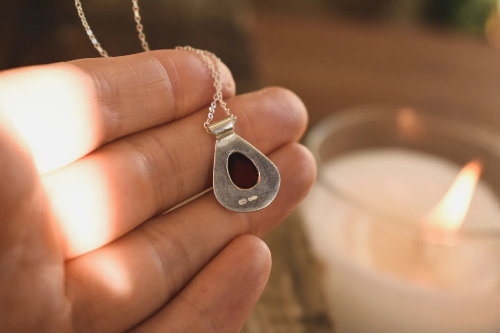 "Autumn Leaves" Garnet Necklace