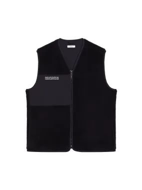 Recycled Wool Fleece Gilet—black