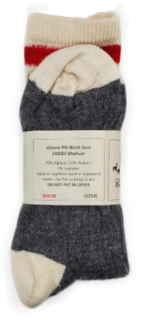 S250 Alpaca Rib Traditional Sock Ladies Medium