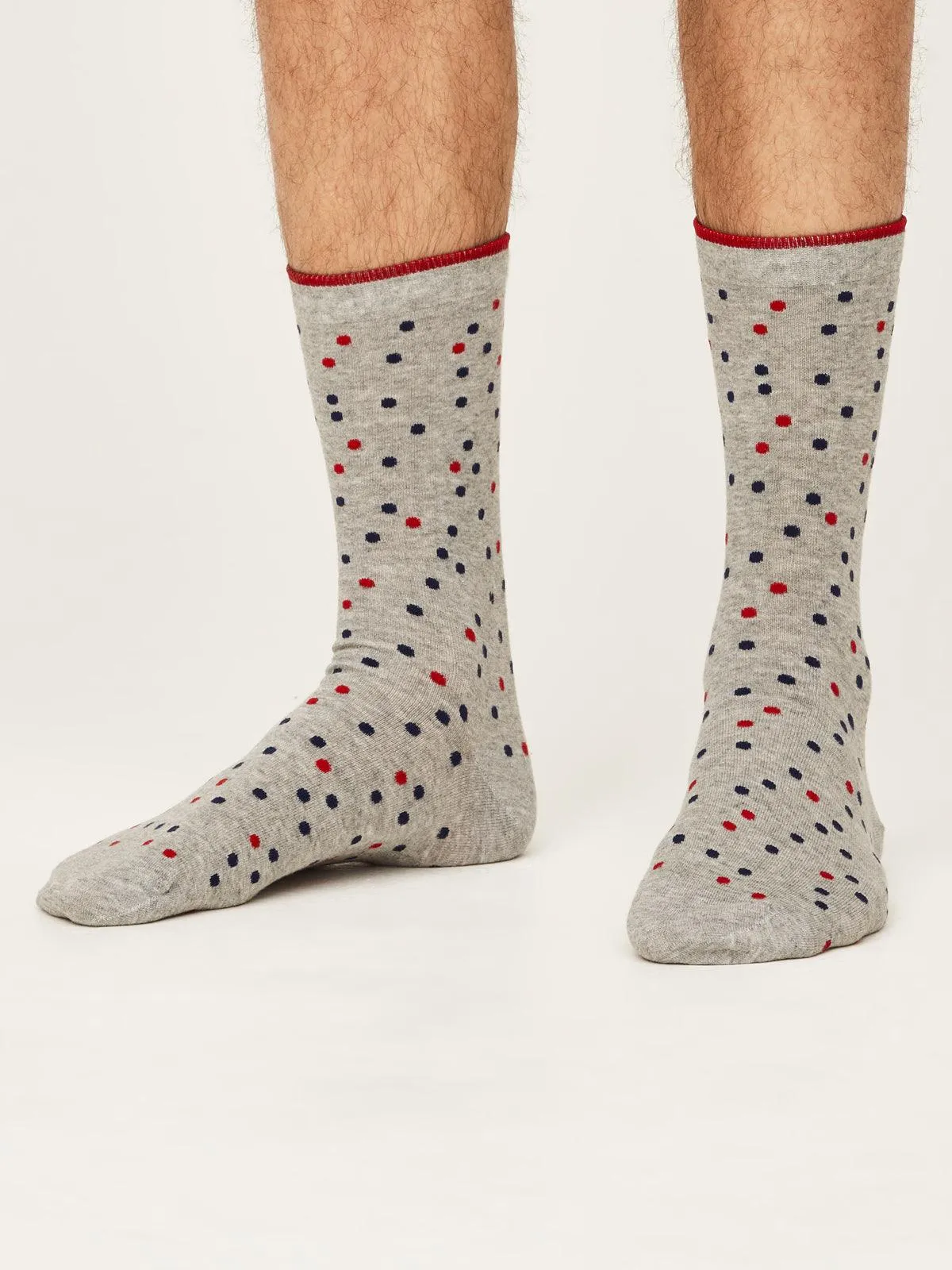 Spotty Socks - Mid Grey Marle