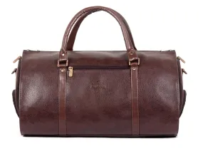 The Clownfish Amaze Faux Leather Blazer Suit Coat Foldable Bag Garment Cover Travel Convertible Duffle Bag (Dark Brown)