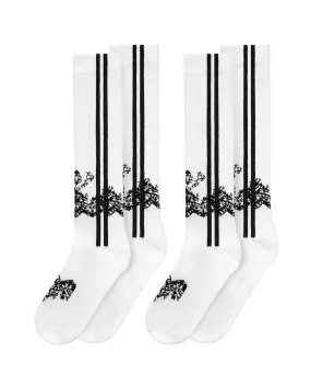 White Stripe Socks 2 Pack