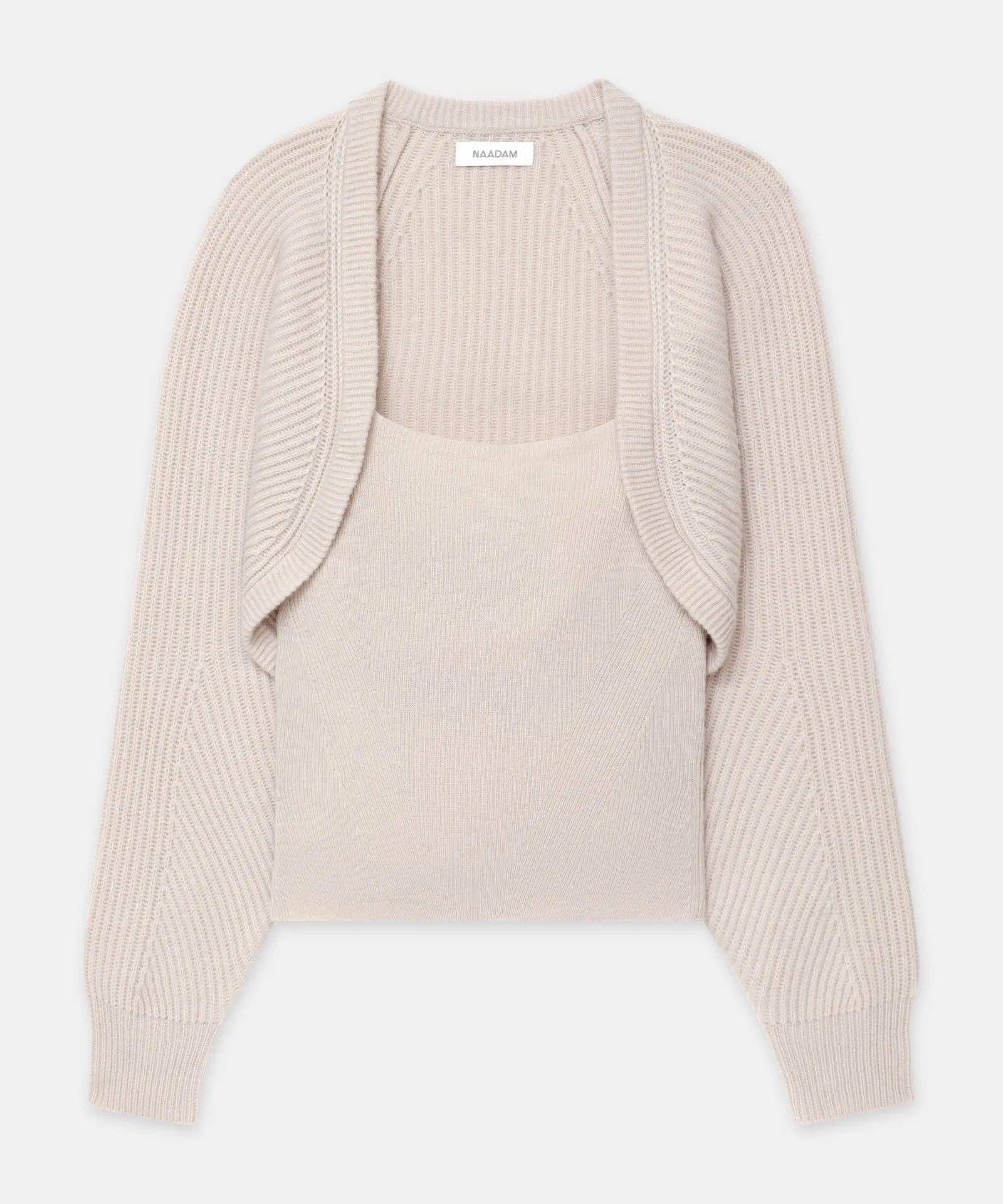 Wool Cashmere Fisherman Layered Sweater