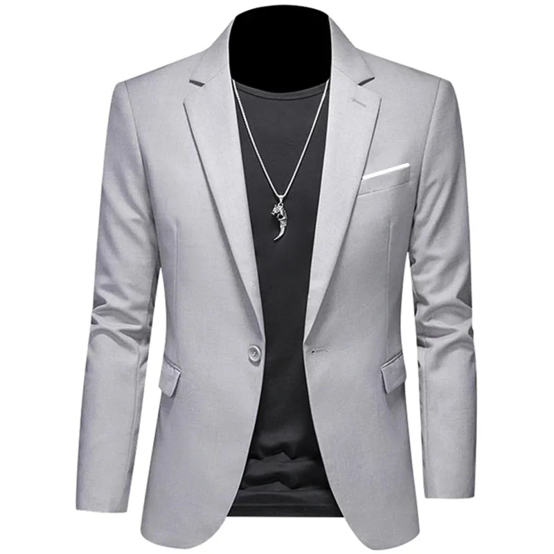 Xituodai 2024 Fashion New Men's Leisure Casual Boutique Business Solid Color Slim Fit Suit Blazers Jacket Dress Coat