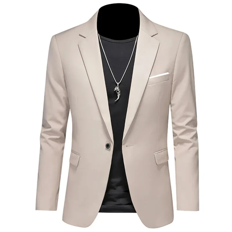 Xituodai 2024 Fashion New Men's Leisure Casual Boutique Business Solid Color Slim Fit Suit Blazers Jacket Dress Coat