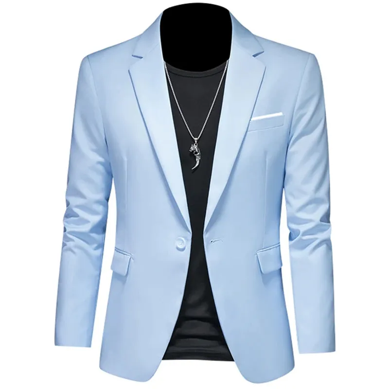 Xituodai 2024 Fashion New Men's Leisure Casual Boutique Business Solid Color Slim Fit Suit Blazers Jacket Dress Coat