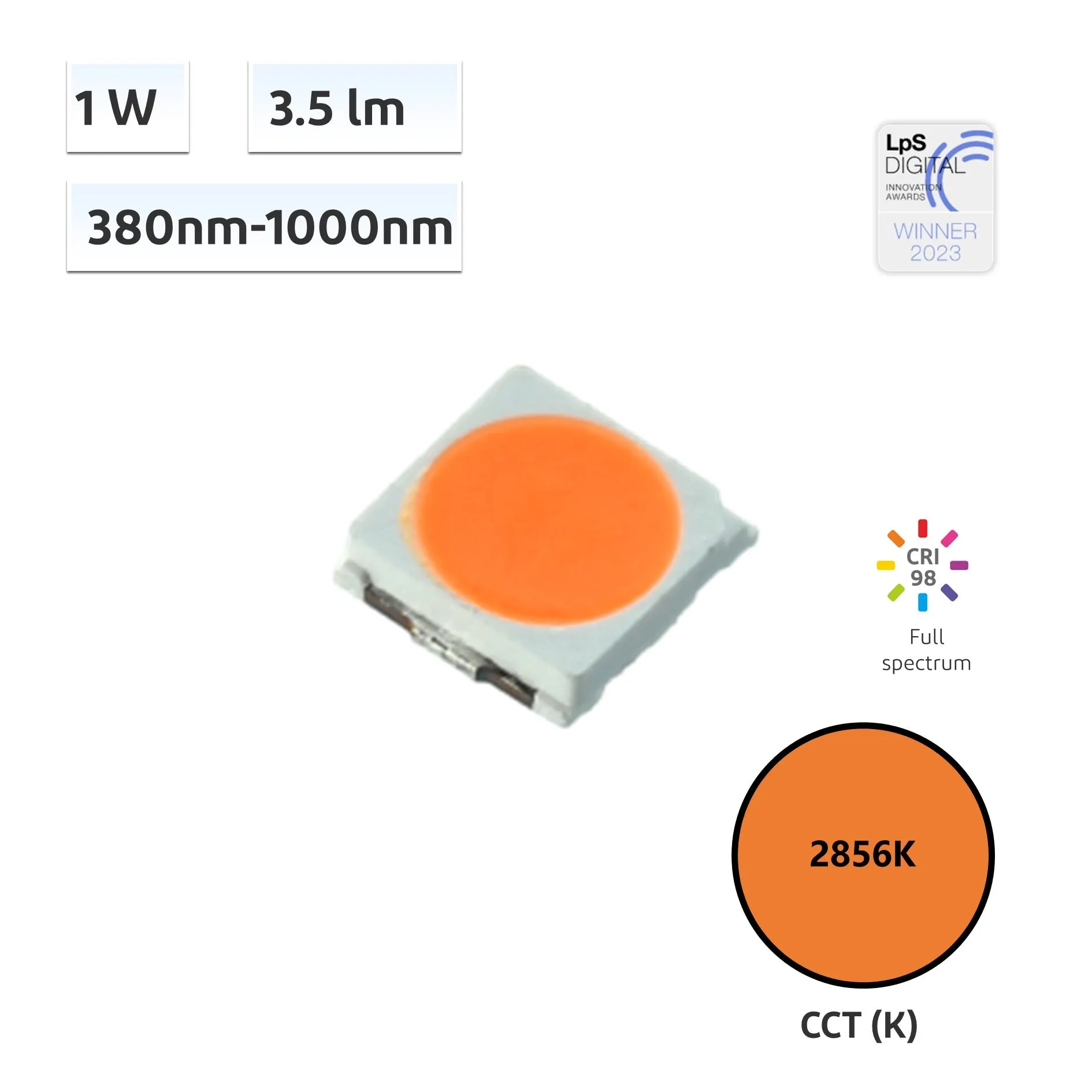 YUJILEDS CIE A 2856K SAI 95 1W LED SMD - 5050 - 10pcs